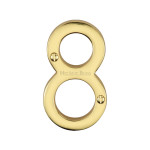 M Marcus Heritage Brass Numeral 8 - Face Fix 76mm Traditional font